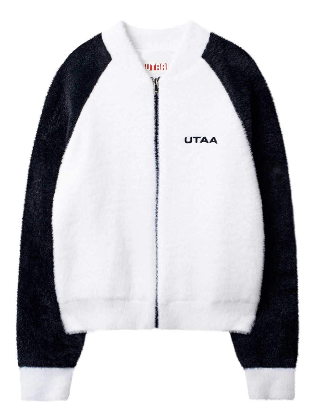 UTAA Circle Emblem Raglan Knit Jumper  : Women&#039;s White (UD1KCF105WH)