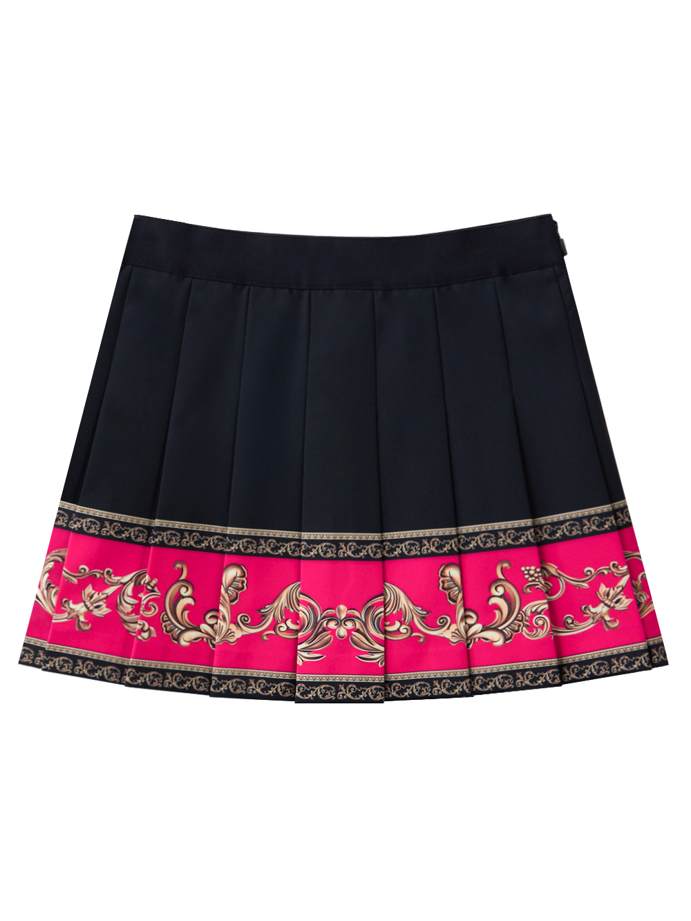 UTAA Neon Golden Baroque Flare Skirt  : Pink(UD1SKF307PK)