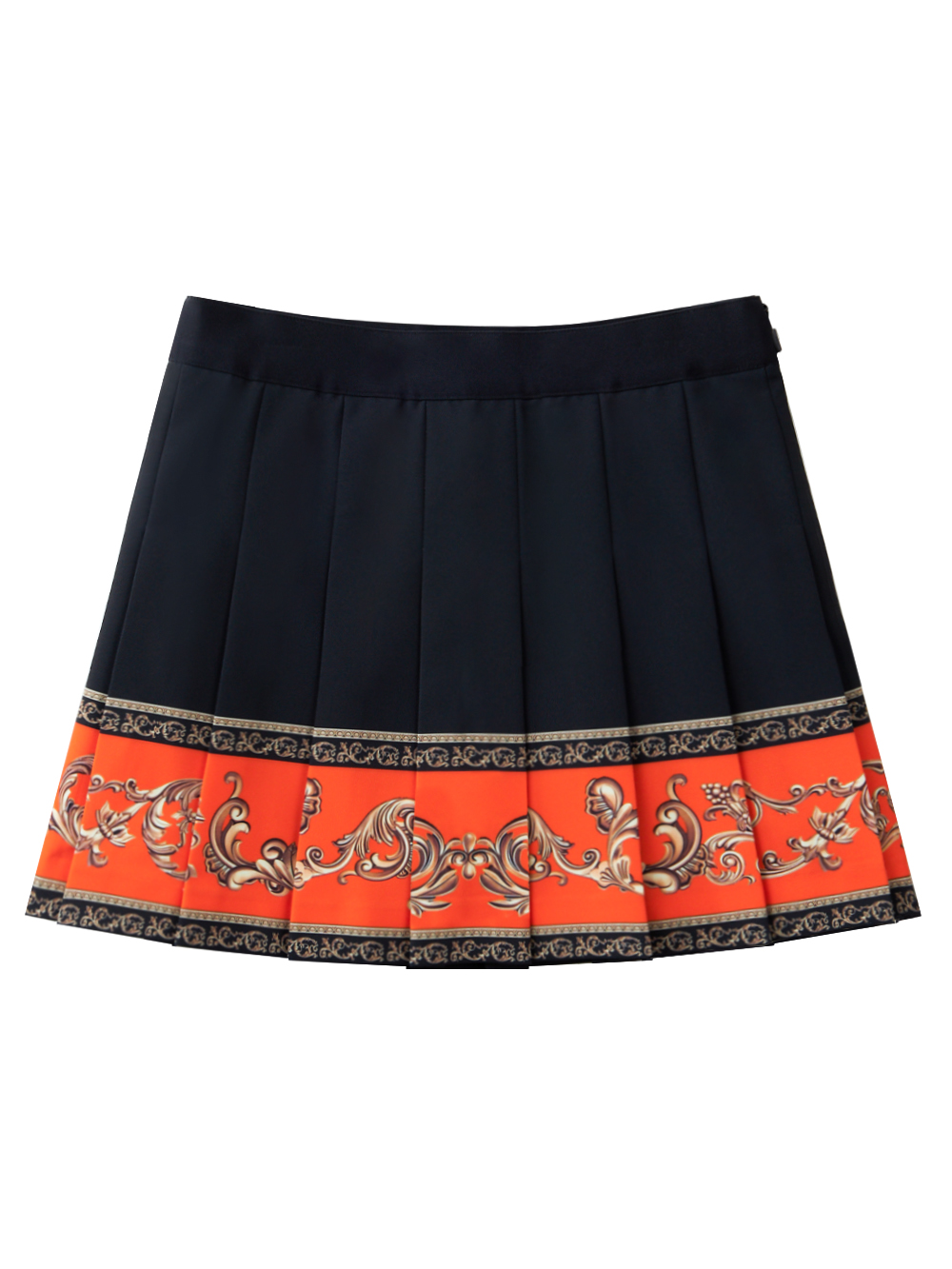 UTAA Neon Golden Baroque Flare Skirt  : Orange(UD1SKF307OR)