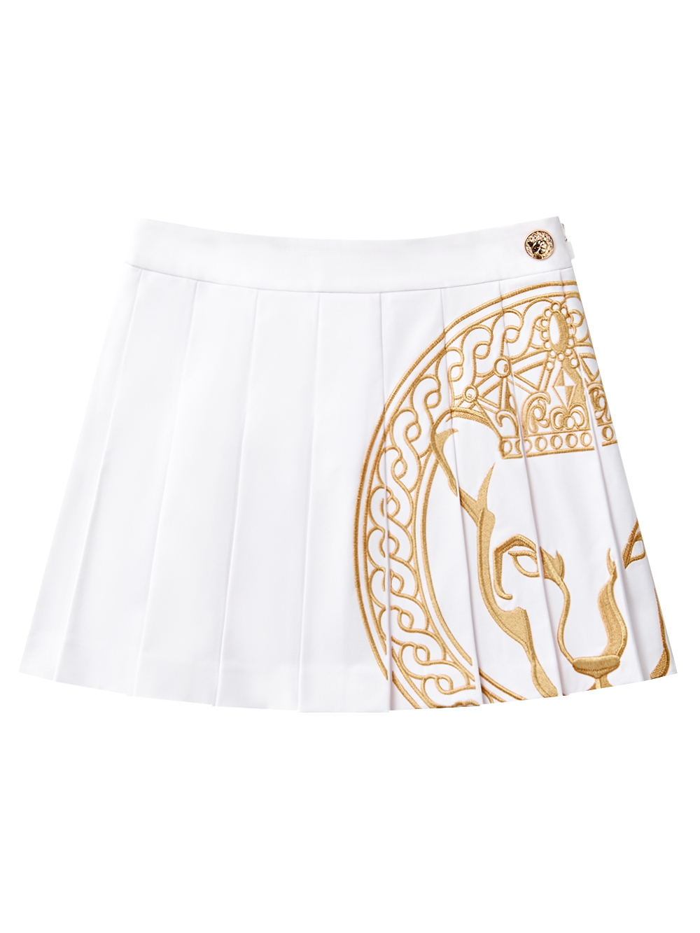 UTAA Golden Glossy Crown Panther Flare Skirt  : White(UD1SKF167WH)