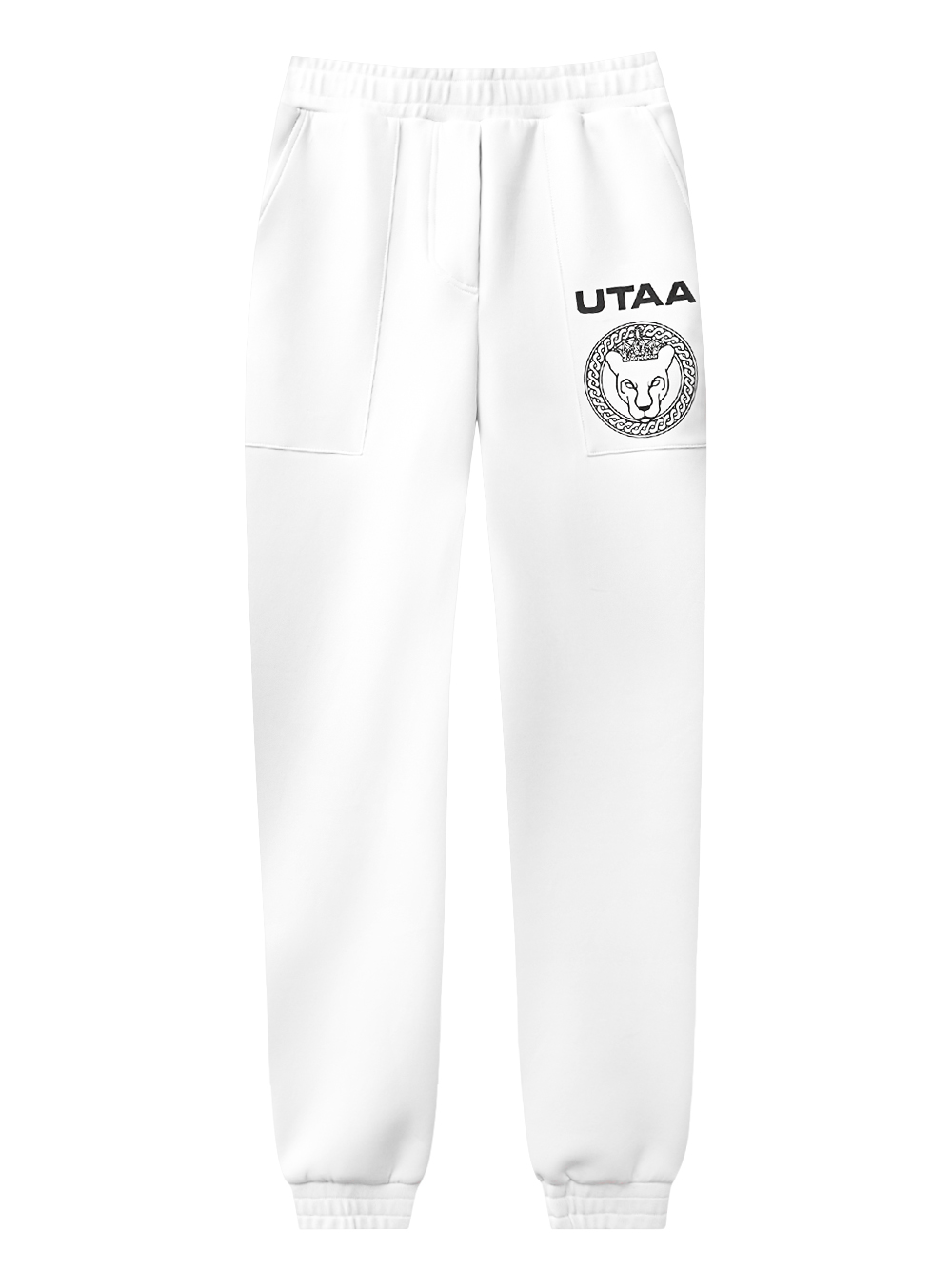 UTAA Ring Crown Panther Big Pocket Jogger Pants : Women&#039;s White (UD1PTF162WH)