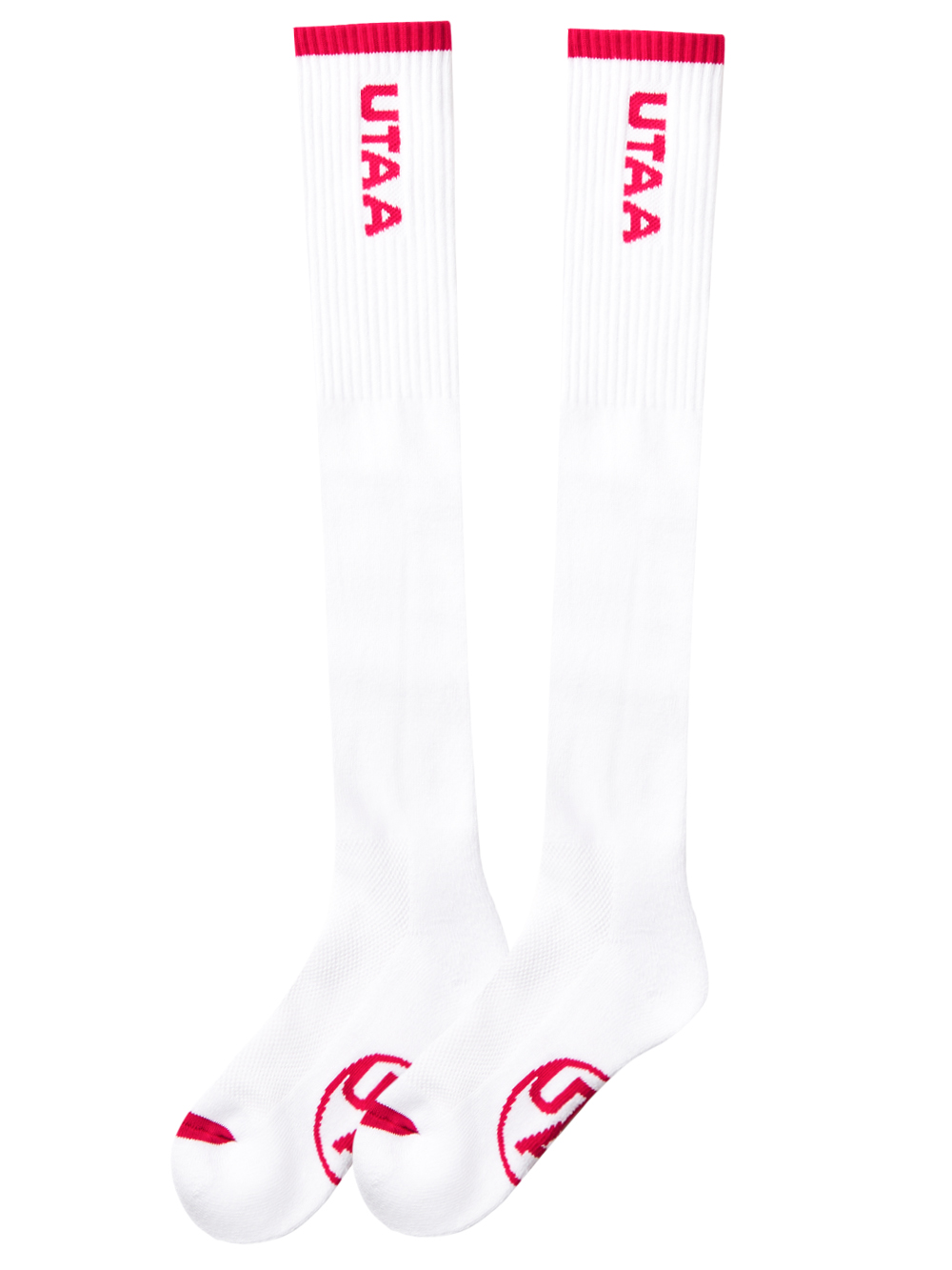 UTAA Logo Loop Stretch Knee Socks : Women&#039;s White (UD0GSF174WH)