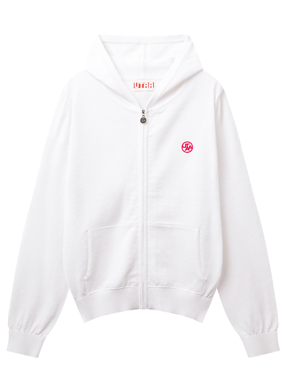 UTAA Haze Knit Hood Zip-up : Women&#039;s White (UD2KCF261WH)