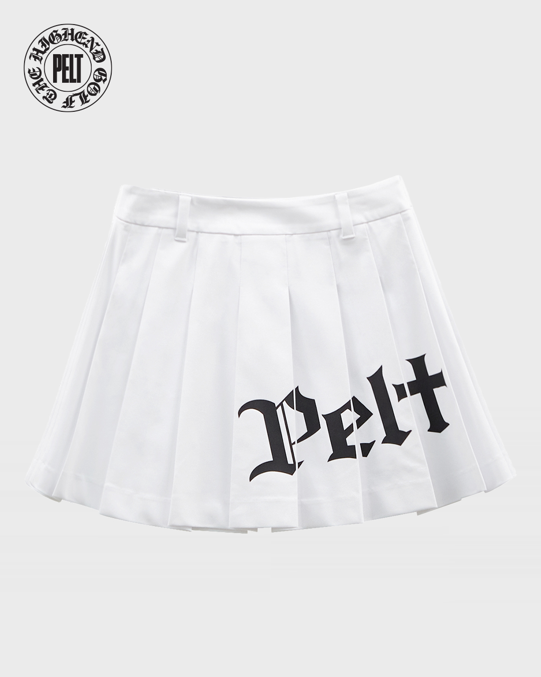 PELT Letter Logo Basic Pleats Skirt : White (PB2SKF061WH)