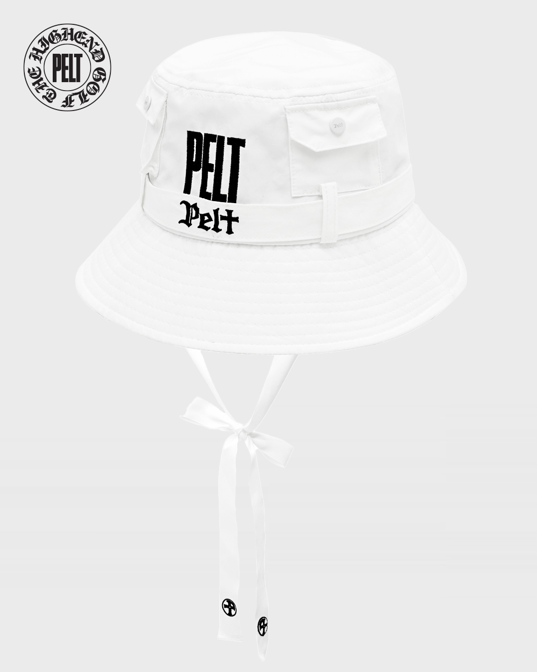 PELT Haus Logo Pocket Bucket Hat  : Women&#039;s White  (PA0GCF514WH)
