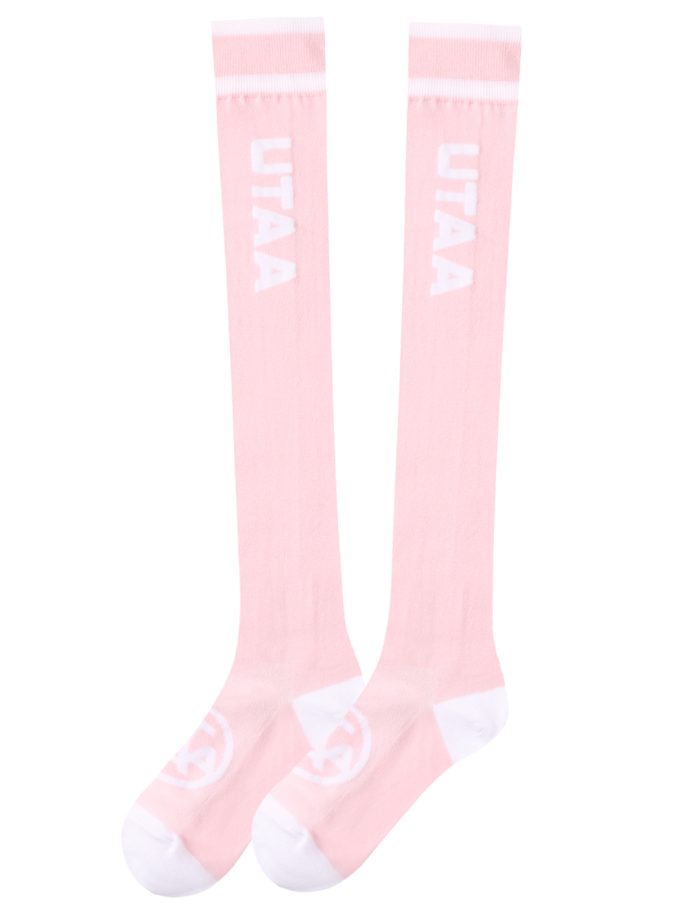 UTAA Head Logo Loop Stretch Knee Socks : Women&#039;s Light Pink (UD0GSF171LP)