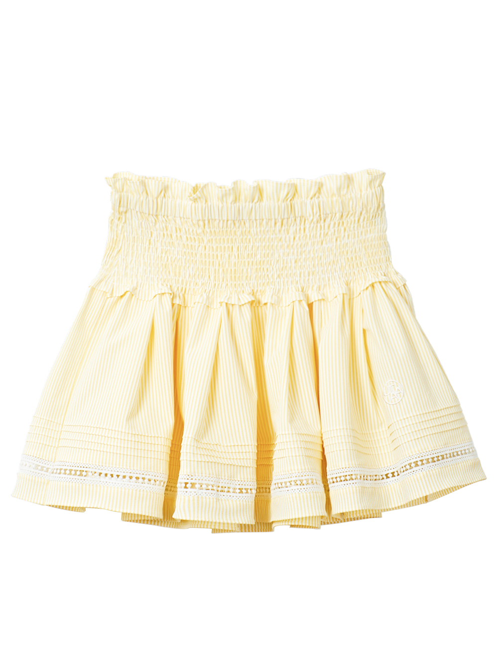 UTAA Lace Stripe Shirring Skirt : Yellow (UB3SSF407YE)