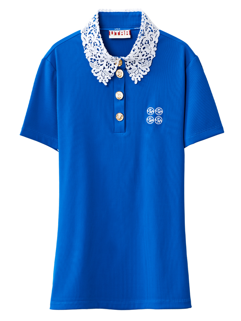 UTAA Ducat Lace Flare PK T-shirts : Blue (UB2TSF484BL)