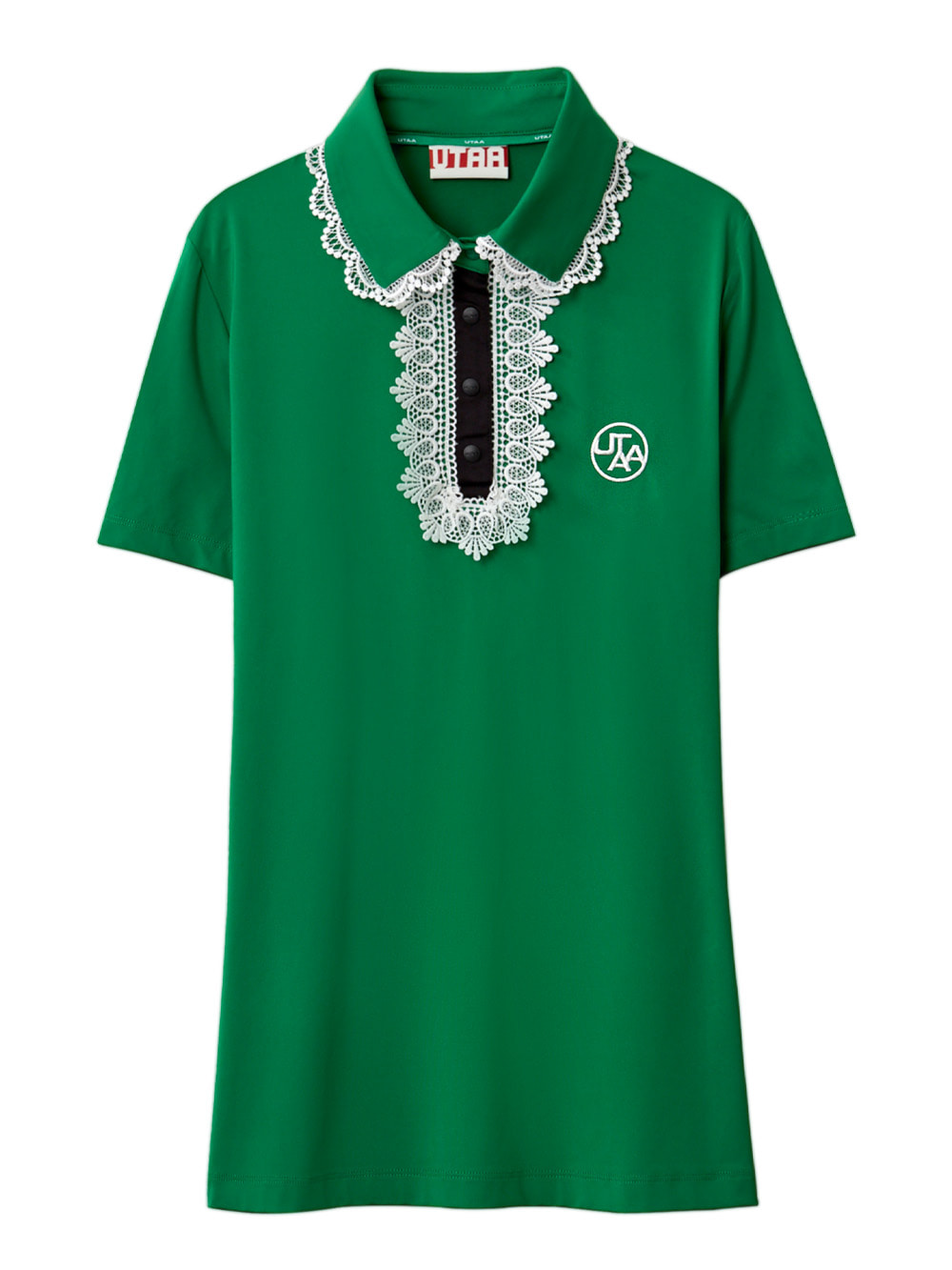 UTAA Notredame Lace Flare PK T-Shirts: Green (UB3TSF491GN)