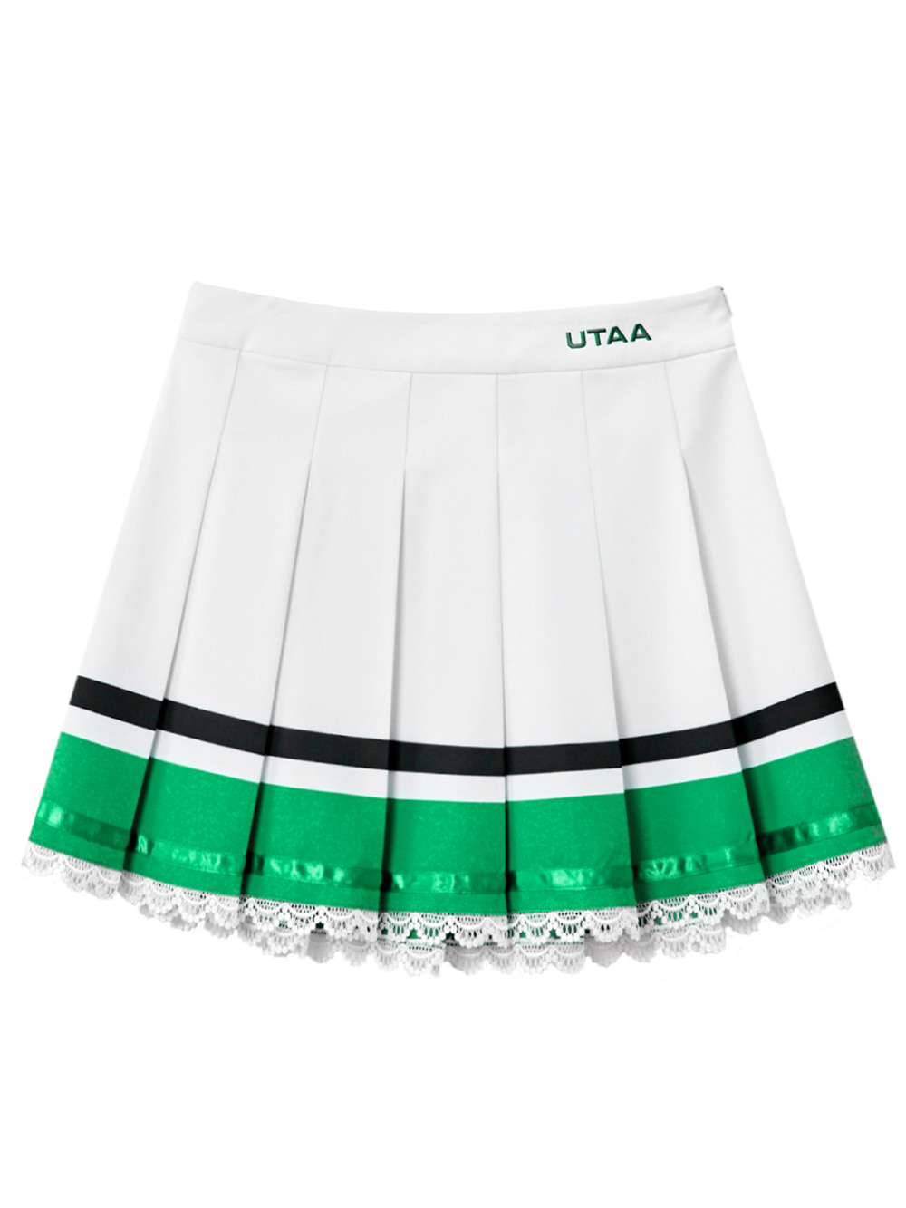 UTAA Notredame Lace Line Fan Skirt : White (UB3SKF491WH)