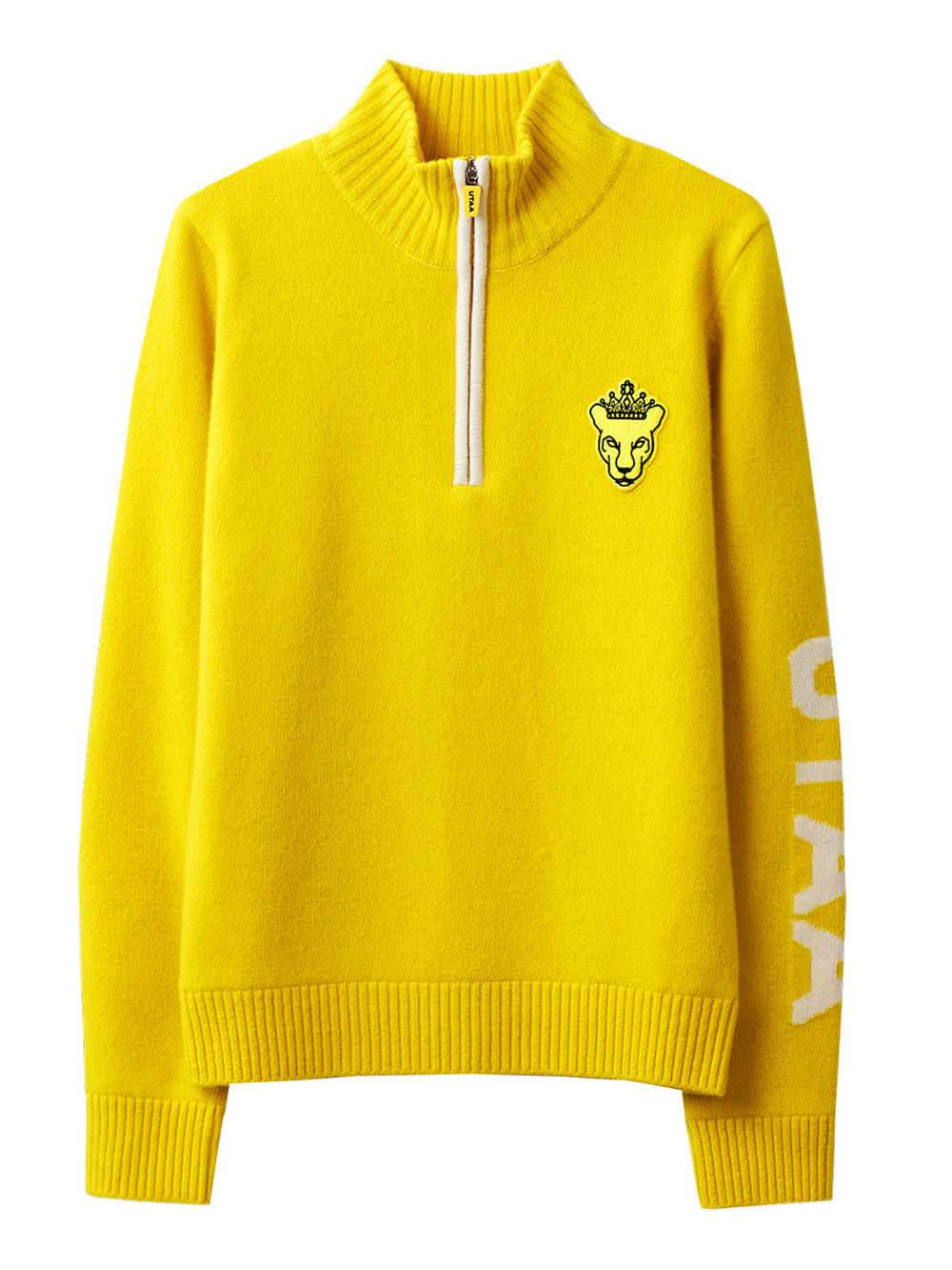 UTAA Crown Panther Wappen Half-Zip Knit : Women&#039;s Yellow (UB4KTF583YE)