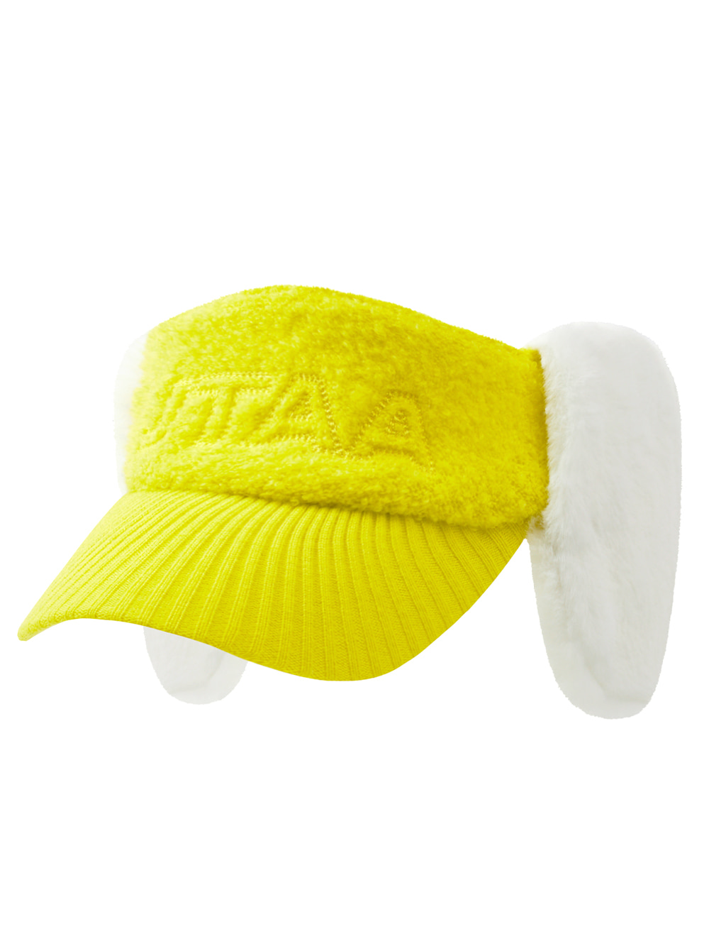 UTAA Stitch Alpaca Knit Fur Visor  : Women&#039;s Yellow(UB4GCF747YE)