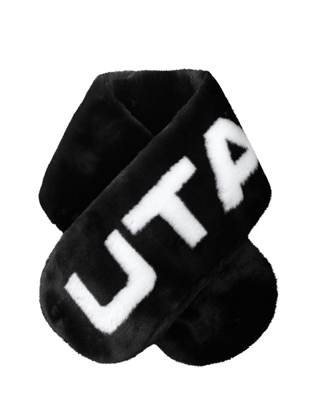 UTAA Big Logo Snow Fur Muffler : Women&#039;s Black (UB4GXF633BK)