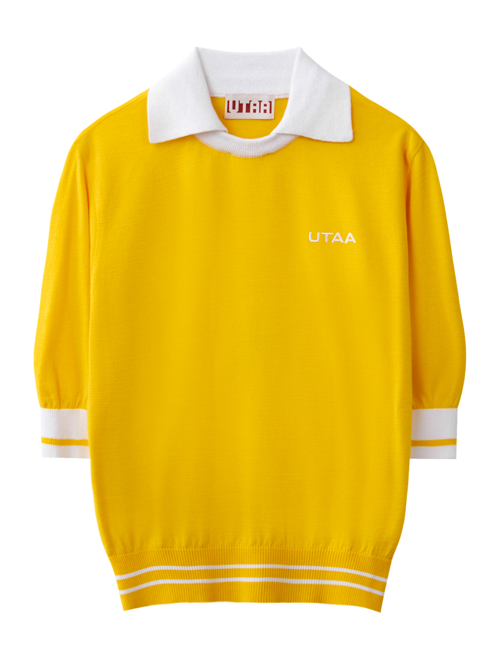 UTAA Logo Openneck Knit Pullover : Women&#039;s Yellow(UC2KTF257YE)