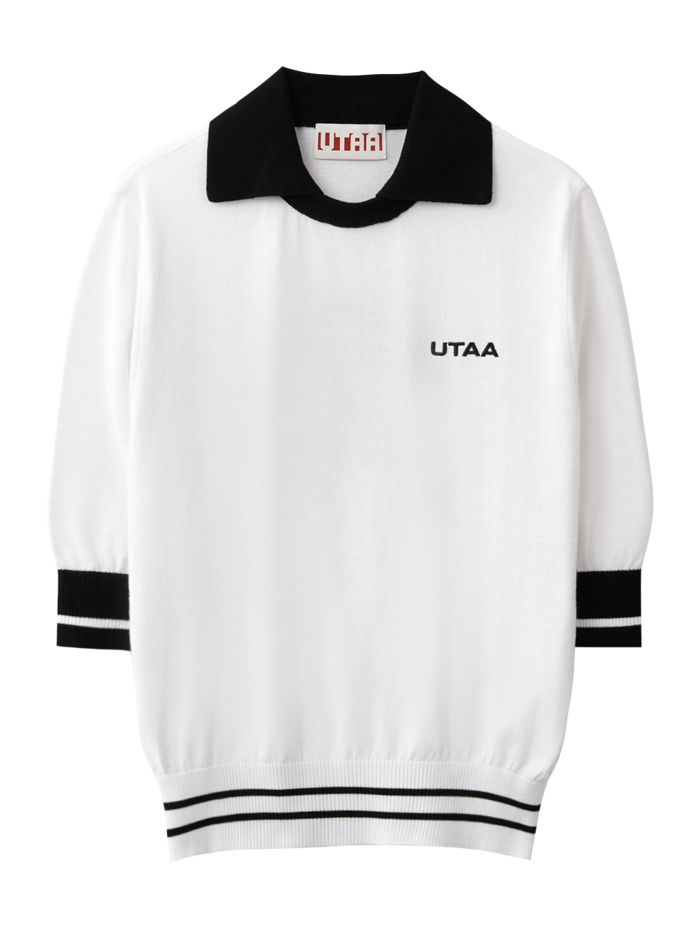 UTAA Logo Openneck Knit Pullover : Women&#039;s White(UC2KTF257WH)