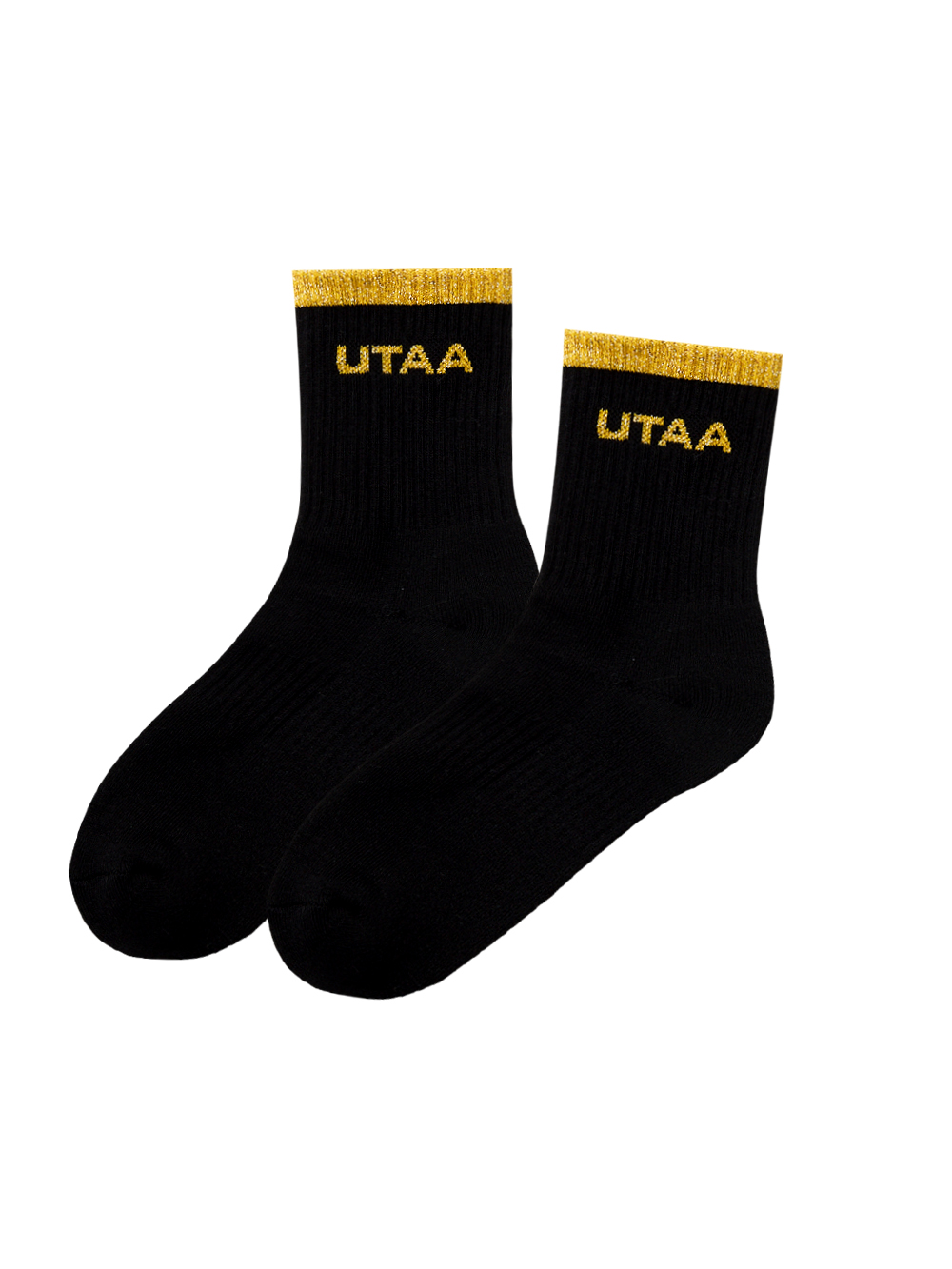 UTAA Glossy Logo Socks : Women&#039;s Black (UC0GSF162BK)
