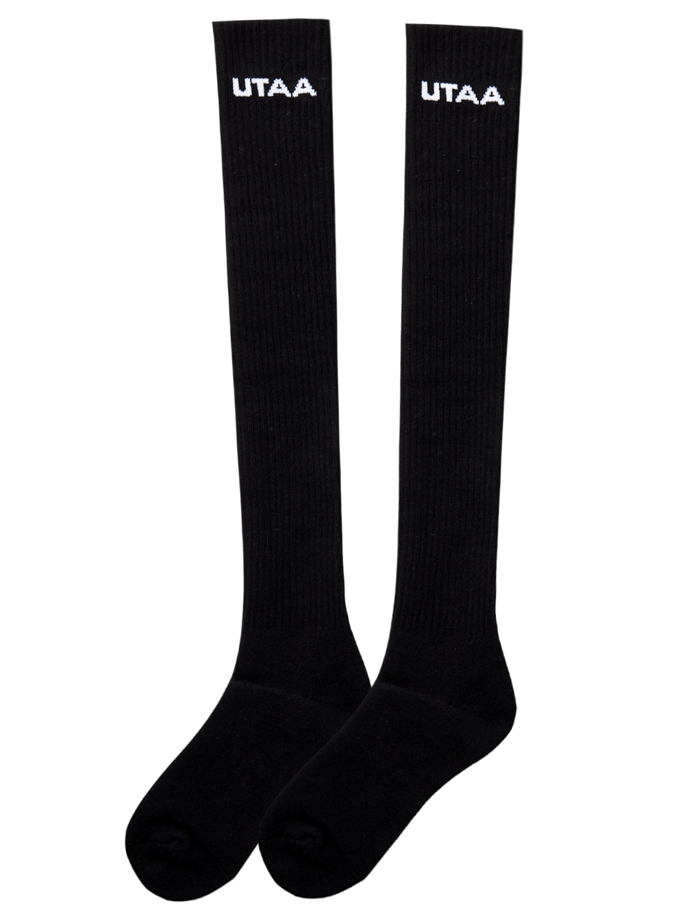 UTAA Simple Logo Knee Socks : Women&#039;s Black (UC0GSF150BK)