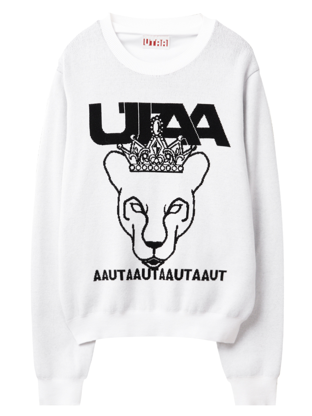 UTAA Crown Panther Knit Pullover : Women&#039;s White (UC4KTF538WH)