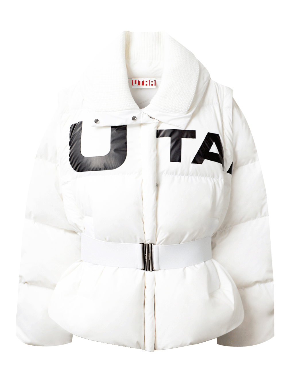 UTAA Bold Logo Belted Down Jumper  : Women&#039;s White (UC4DJF290WH)