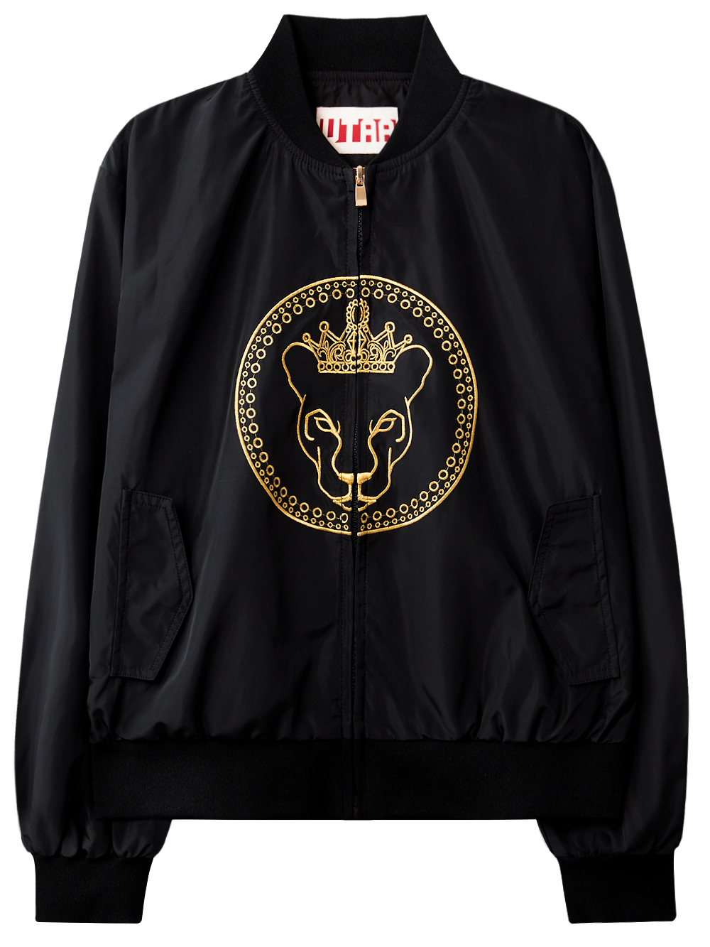 UTAA Gilt Ring Crown Panther Windbreaker Jumper : Men&#039;s Black (UD2JPM163BK)