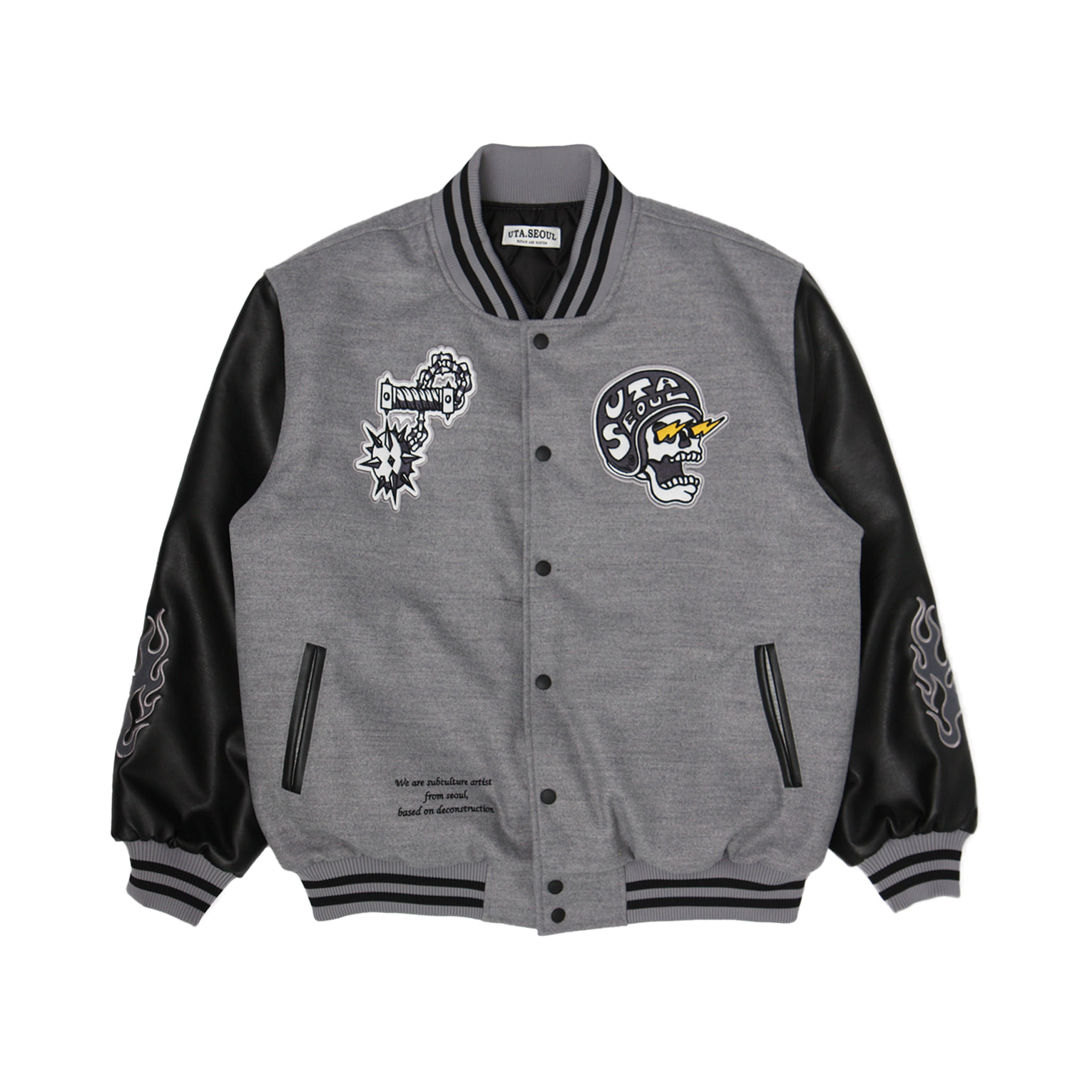 GHOST RIDER VARSITY JACKET BLACK