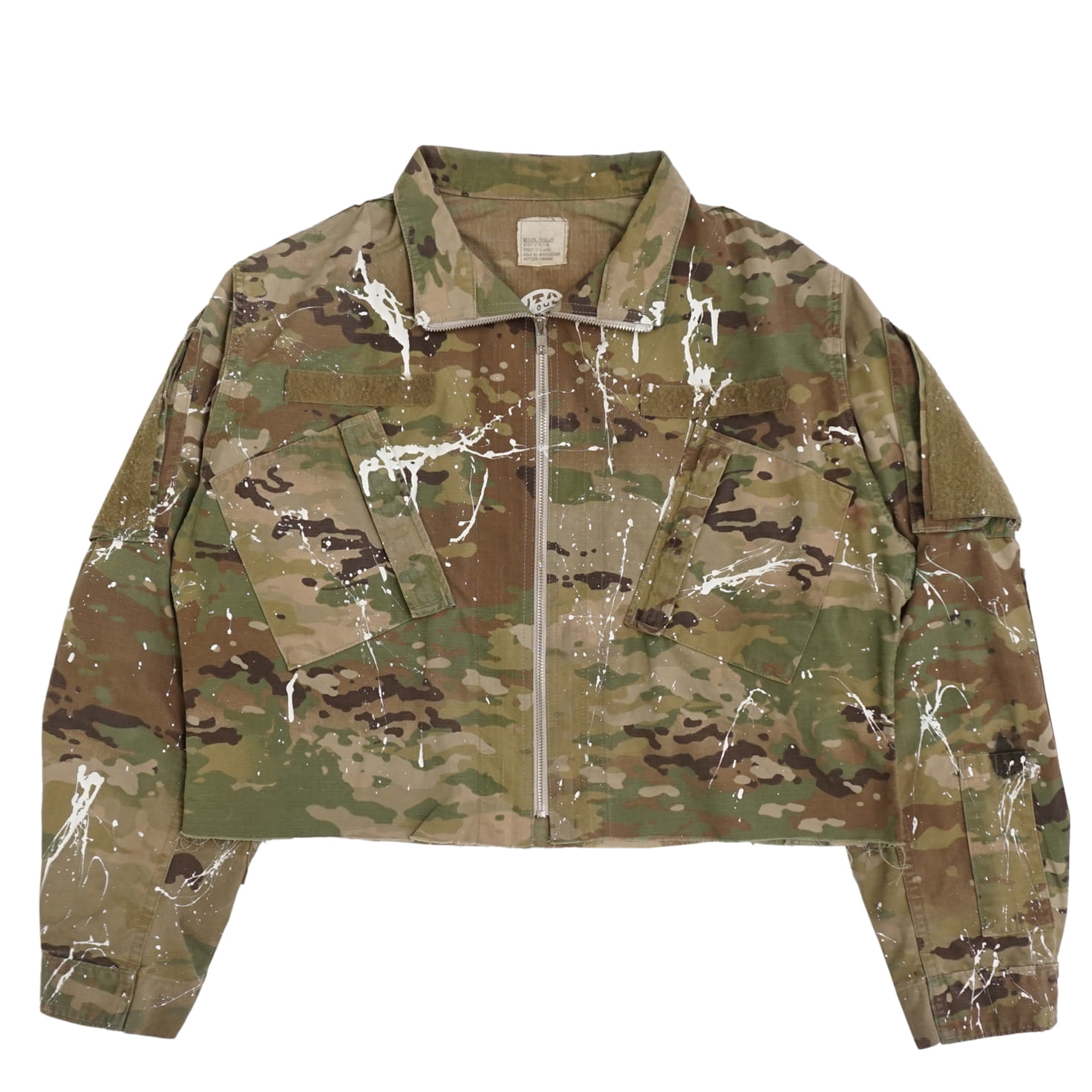 MILITARY ZIP UP CROP JACKET