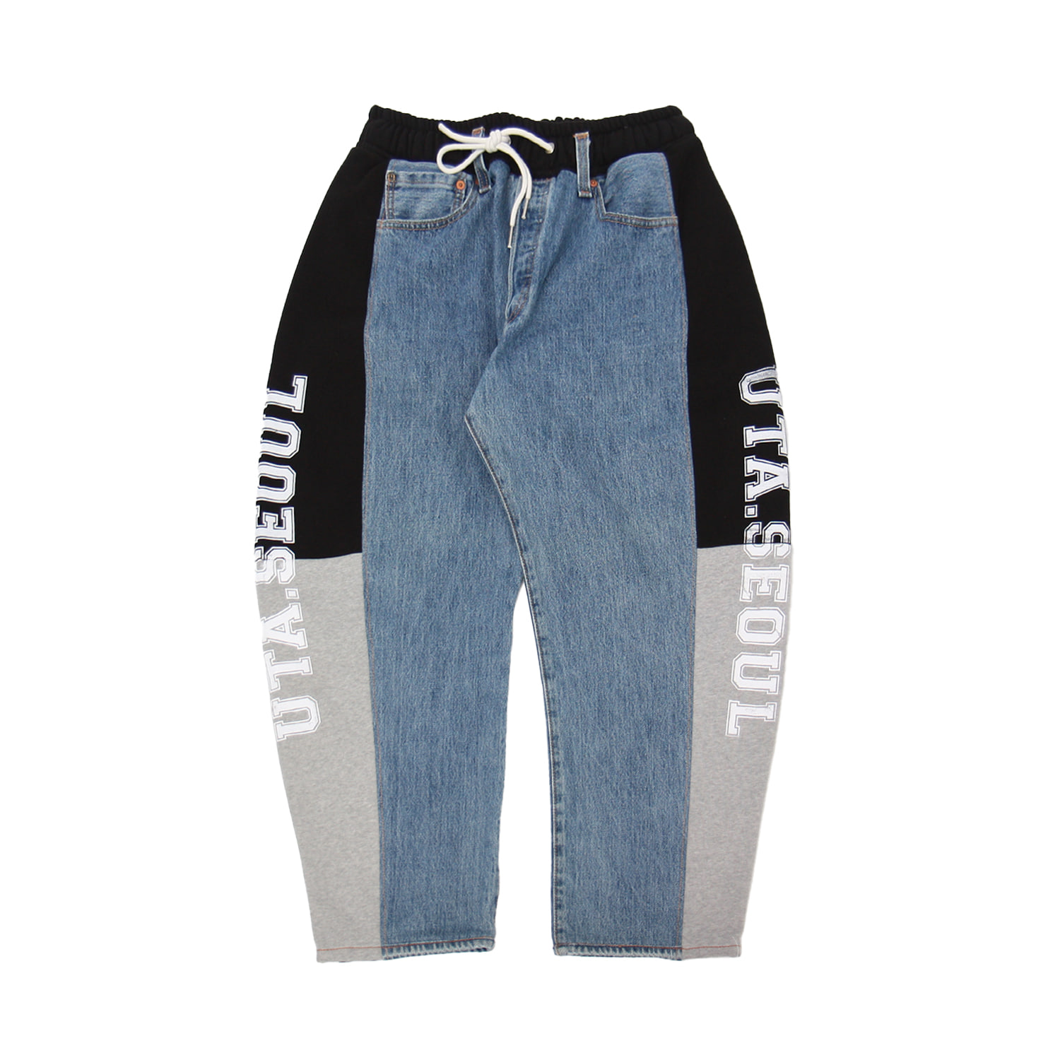 OLD SCHOOL SWEAT DENIM PANTS- BLUE