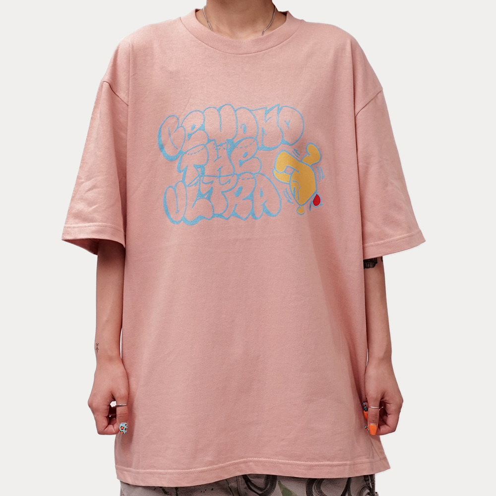 DOODLE LETTERING SHORT SLEEVED PINK