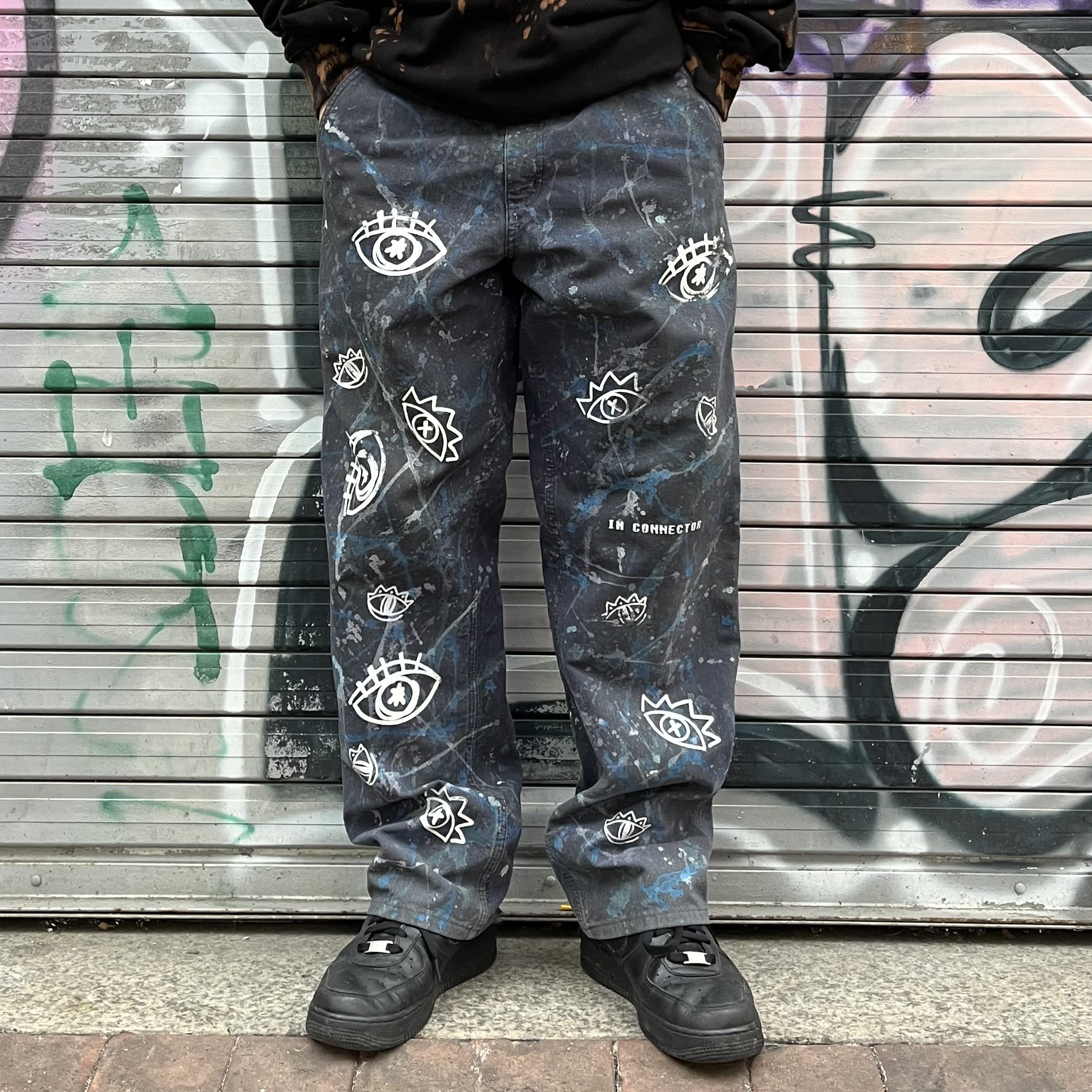 DOODLE EYES SINGLE KNEE KUSTOM PANTS