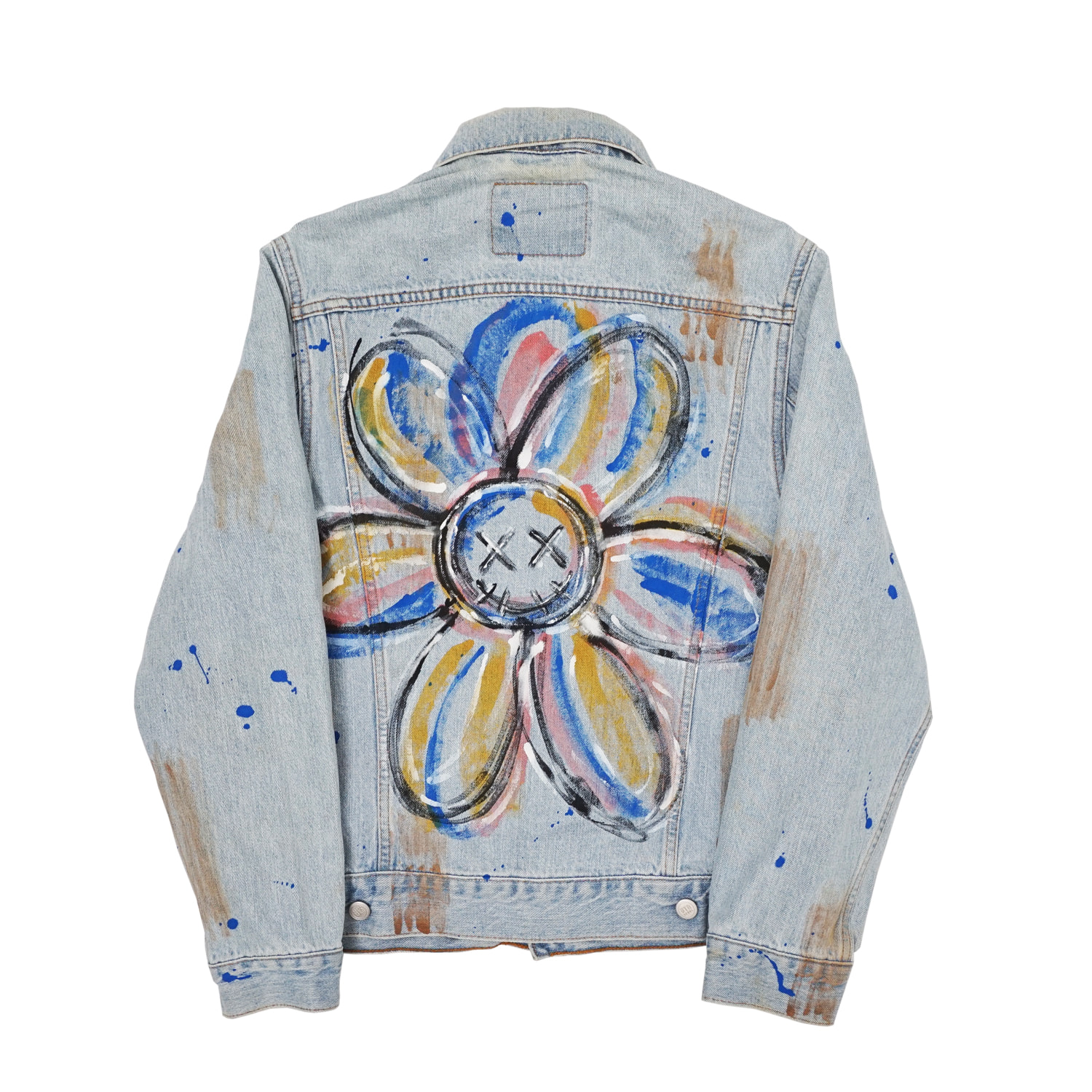 DOODLE FLOWER KUSTOM DENIM JACKET