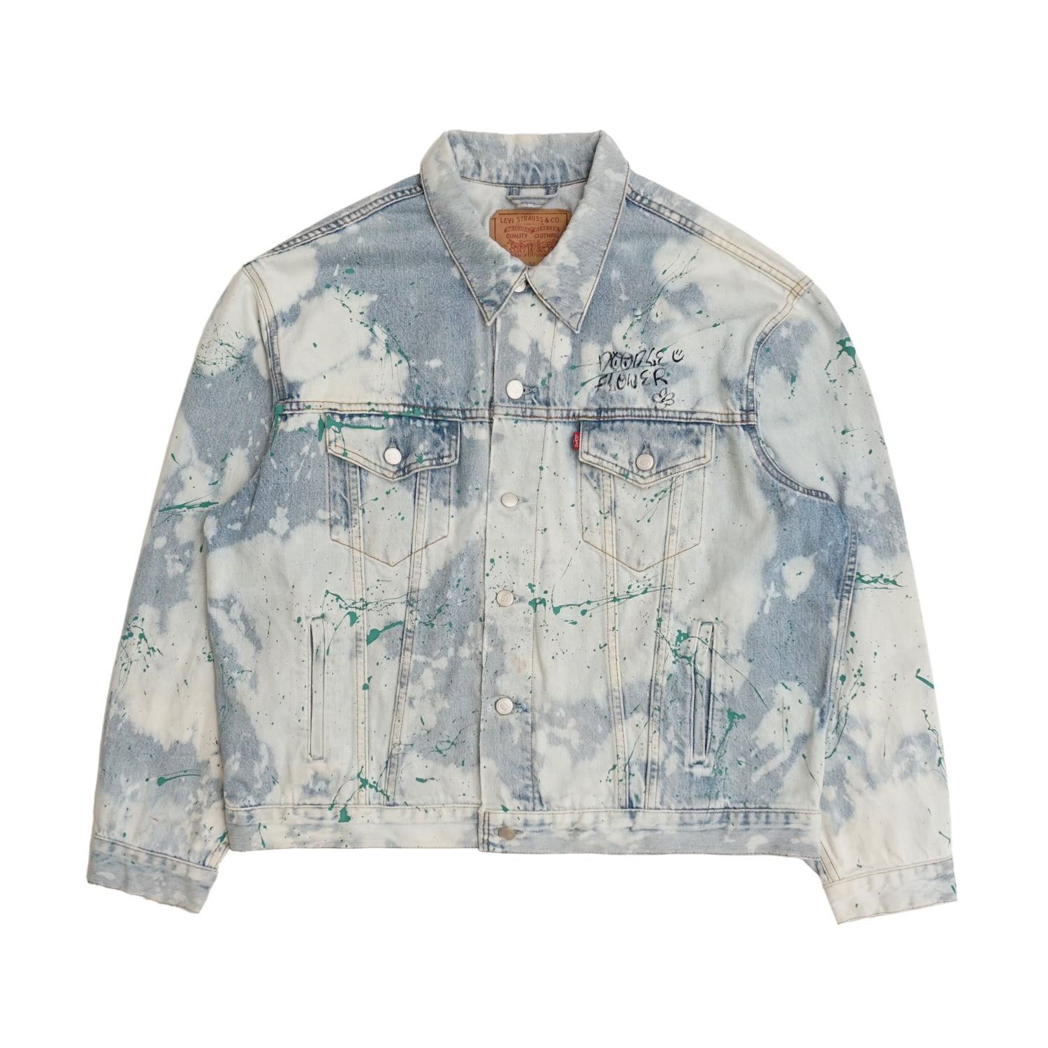 DOODLE FLOWER  DENIM JACKET