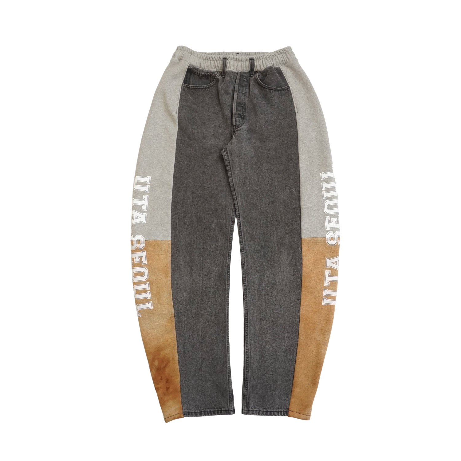 UTA OLD SCHOOL SWEAT DENIM PANTS BEIGE