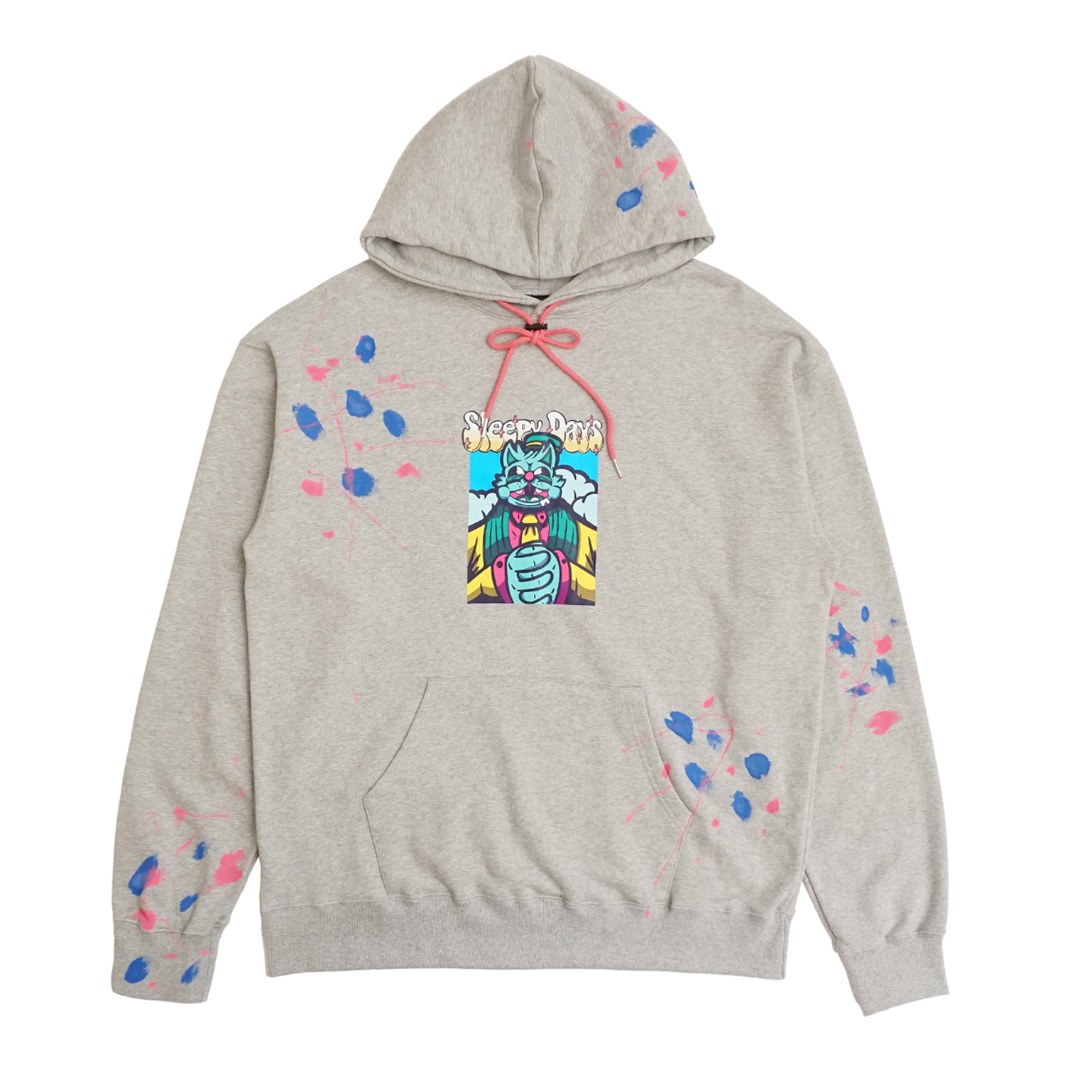 SLEEPY DAYS GRAY PAINTING HOODIE