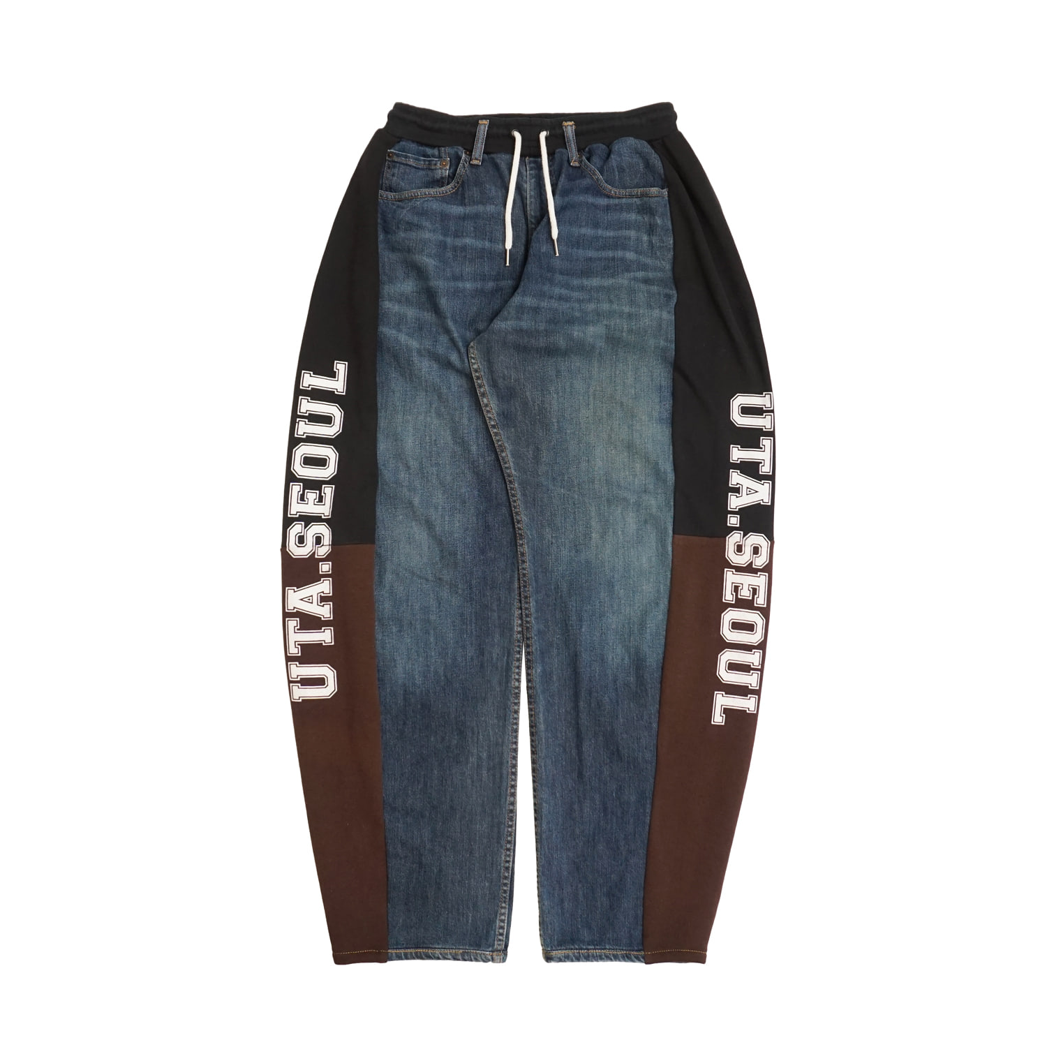 OLD SCHOOL SWEAT DENIM PANTS BROWN