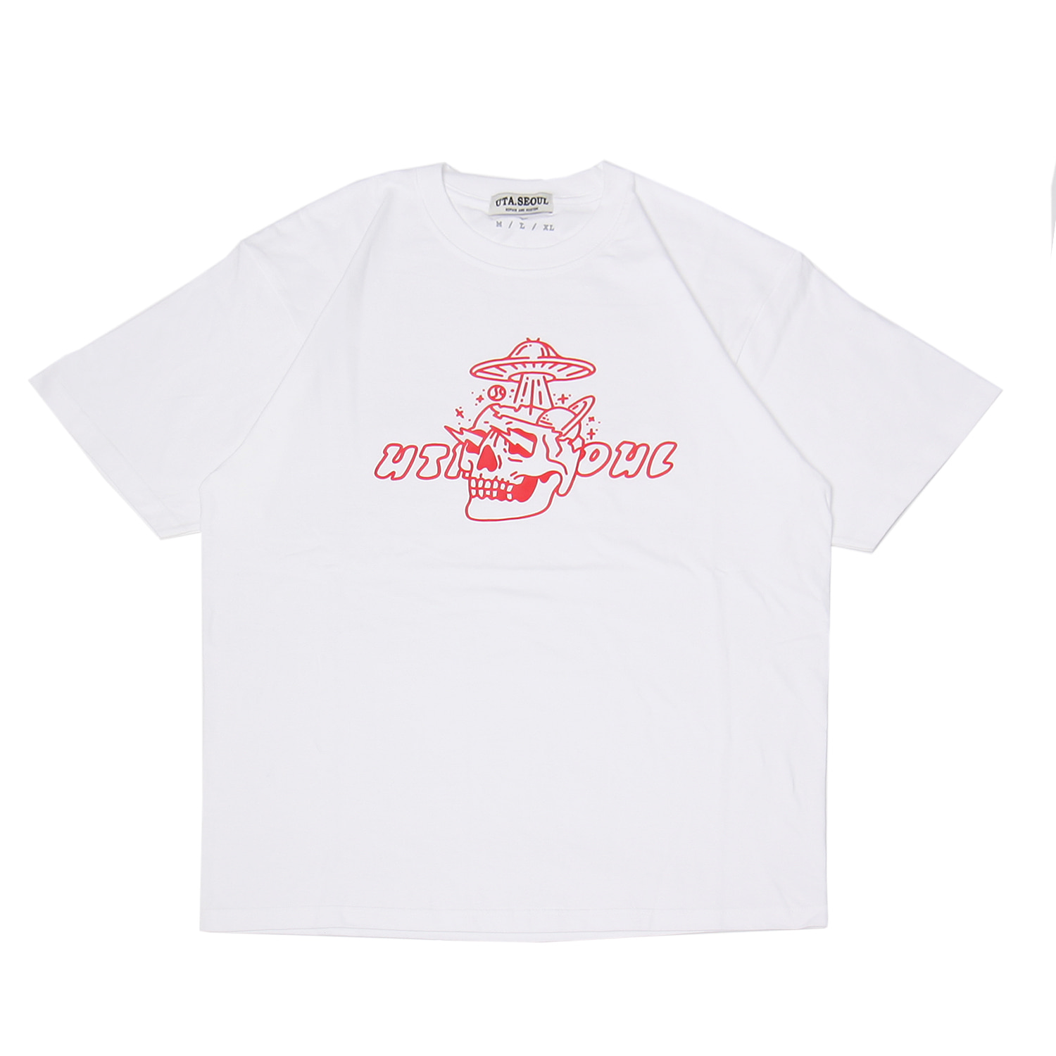 BOOM TRACK SHORT SLEEVE  WHITE - HEAVY COTTON