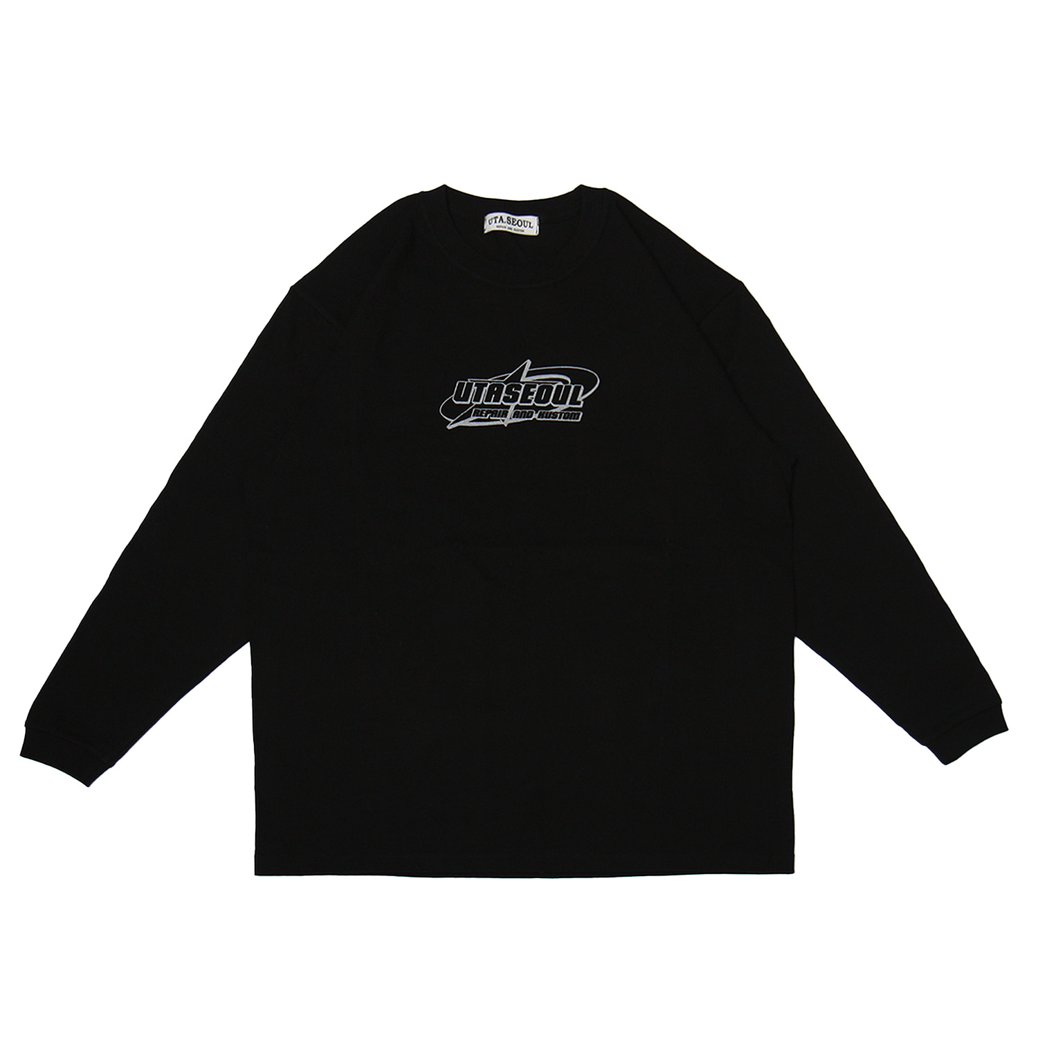 RETRO SPACE LONG SLEEVE  BLACK - HEAVY COTTON