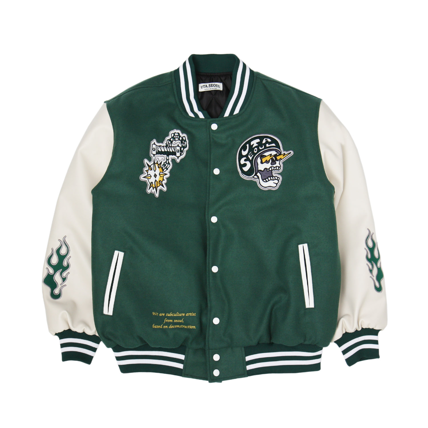 GHOST RIDER VARSITY JACKET GREEN