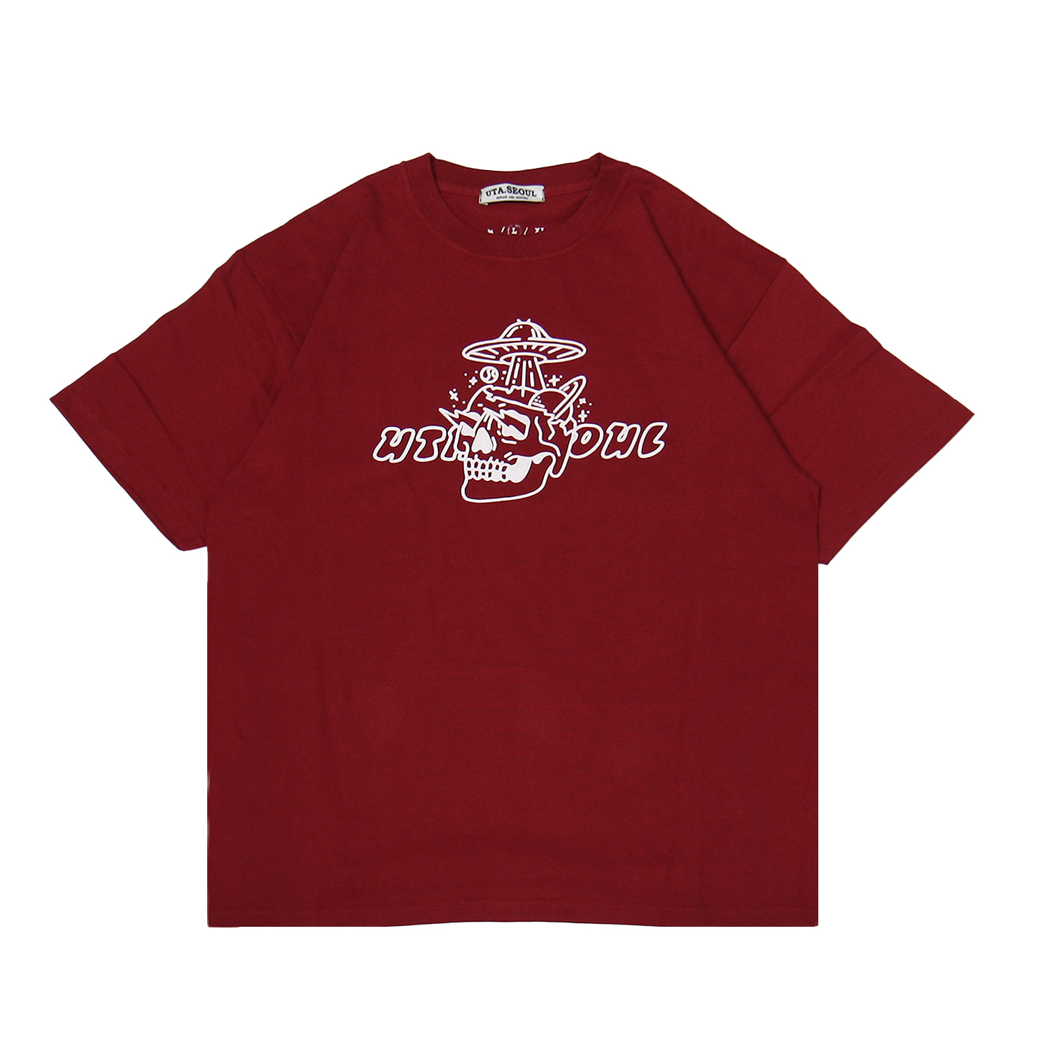 BOOM TRACK SHORT SLEEVE  BURGUNDY - HEAVY COTTON