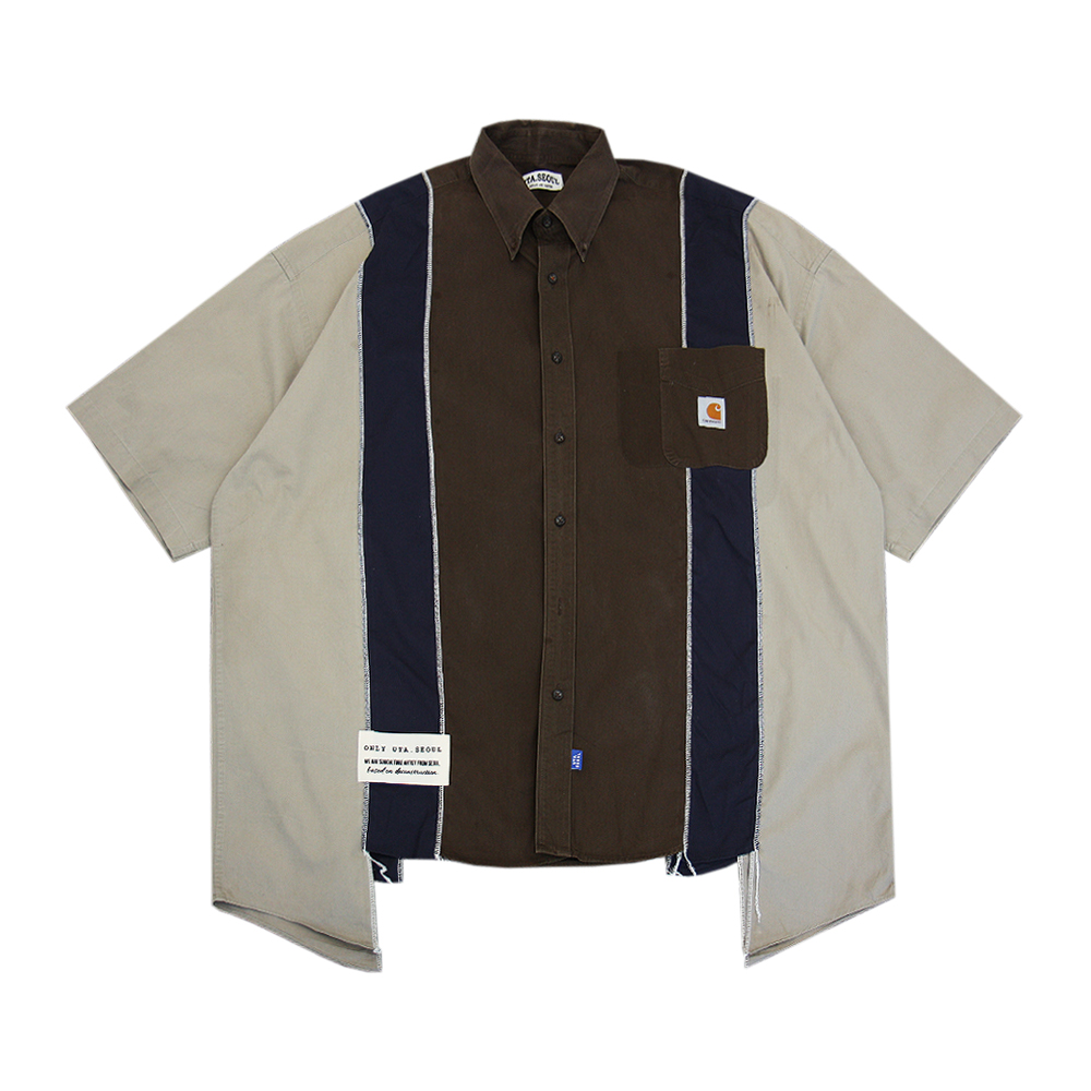 MELANGE SHORT SLEEVES SHIRT BEIGE