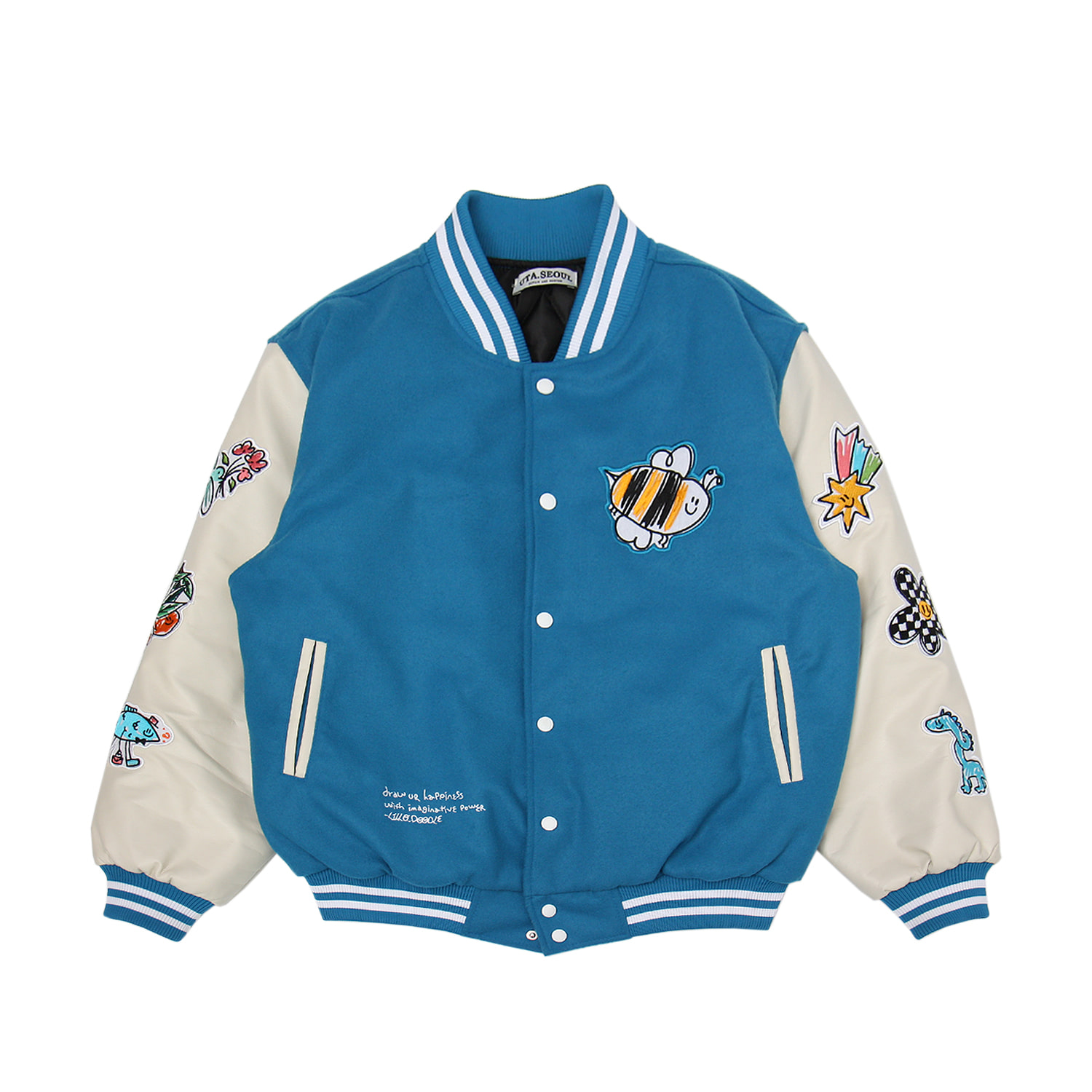 DOODLE FLOWER VARSITY JACKET