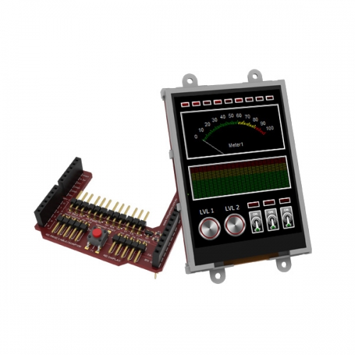 3.2 인치 LCD 아두이노 디스플레이 팩 uLCD-32PTU-AR (3.2 inch LCD Pack for Arduino w/Adaptor Shield + Cable)