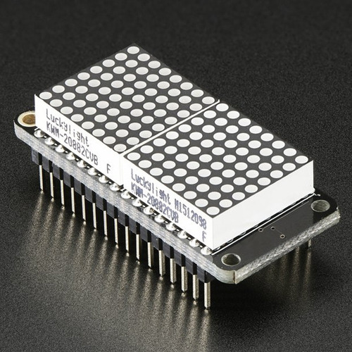 0.8인치 8x16 LED 매트릭스 피더윙 디스플레이 -빨강 (Adafruit 0.8 inch 8x16 LED Matrix FeatherWing Display - Red)