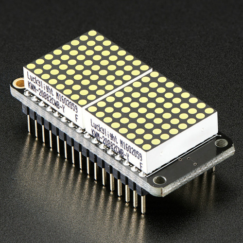 0.8인치 8x16 LED 매트릭스 피더윙 디스플레이 -흰색 (Adafruit 0.8 inch 8x16 LED Matrix FeatherWing Display Kit - White)