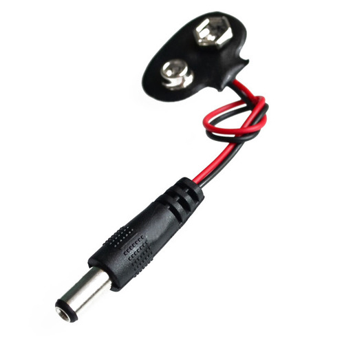 5.5 x 2.1mm DC 잭 -9V 배터리 커넥터 (5.5mm x 2.1 DC Jack with 9V Battery Snap Connector)