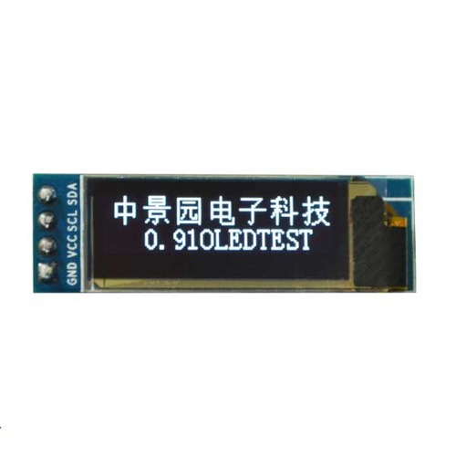 0.91 인치 OLED 디스플레이 -I2C, 128x32, 흰색 (0.91 inch OLED Display -I2C, 128x32, White)
