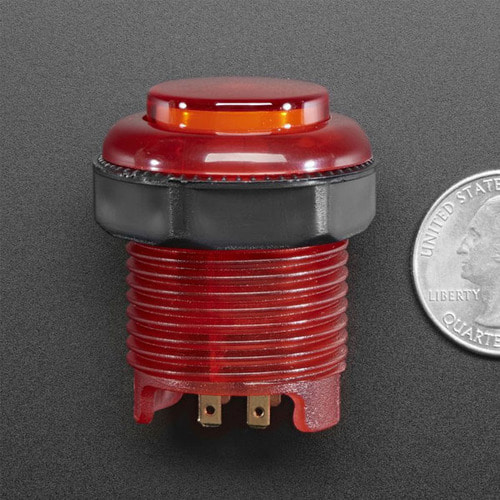 아케이드 LED 버튼 -30mm 빨강 (Arcade Button with LED - 30mm Translucent Red)