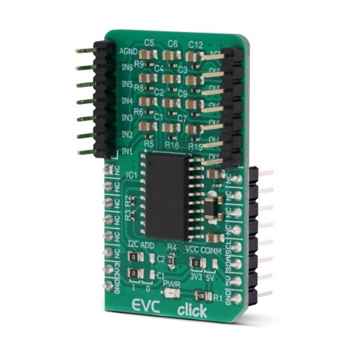 6채널 디지털 볼륨 컨트롤러 -I2C, PT2258 (EVC CLICK)