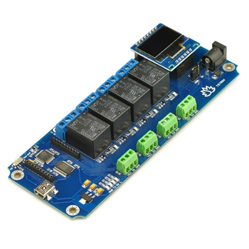 4채널 릴레이 -OLED, 4 온도센서포트 (TSTR04 - 4 Channel Outputs 4 Temperature Sensors USB Relay (Thermostats))