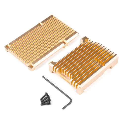 라즈베리파이 4용 알루미늄 방열판 케이스 -금색 (Aluminum Heatsink Case for Raspberry Pi 4 - Gold)