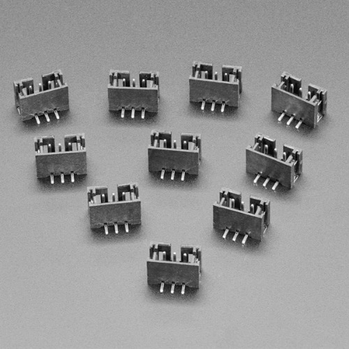 JST PH 3핀 커넥터 10개 -직각 (JST PH 3-pin Vertical Connector (10-pack) - STEMMA)